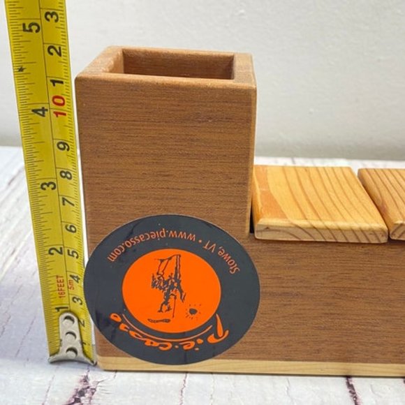 vintage Spoon and Fork holder, Kitchen Box, Spice Box, Wooden Spice Box, Three i - Picture 5 of 10